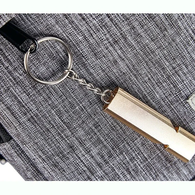 High Decibel Double Tube Key Chain Outdoor Emergency Survival Whistle