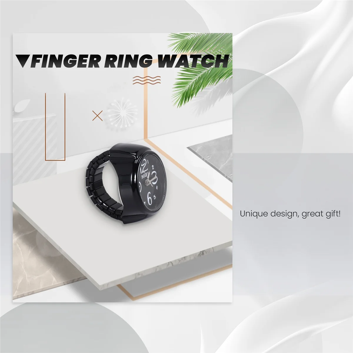 ABQR – montre de poche à Quartz pour hommes, chiffres arabes, avec anneau de doigt, 0.87 pouces, tendance