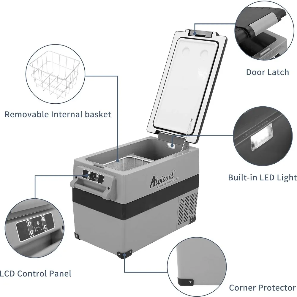 Réfrigérateur de voiture à refroidissement rapide, refroidisseur de voiture, 12 V,-4 ℉ ~ 68 ℉