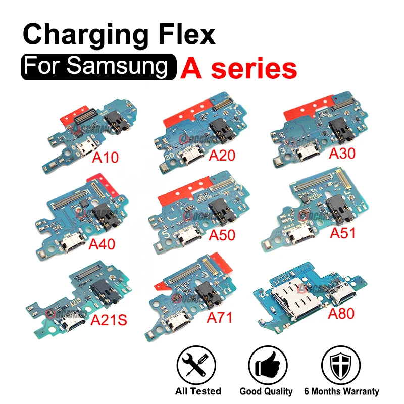 USB Charging Dock Port With Headphone Jack Repair For Samsung Galaxy A10 A21 A20 A30 A32 A40 A50 A51 A71 A70 A72 A80 A10s A805F