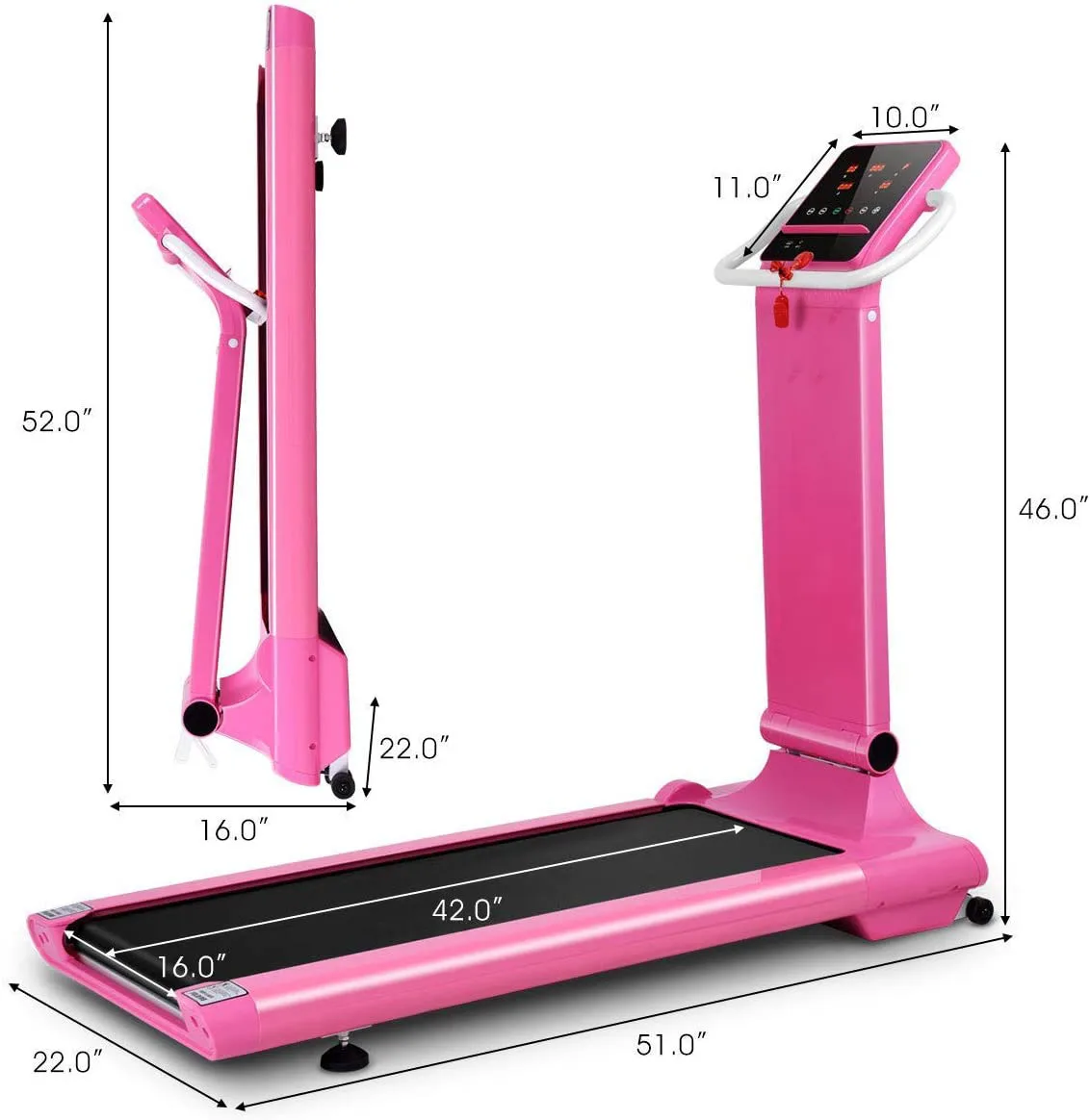 

Treadmill Machine, Electric Foldable, Home Fitness Smart LED Flatbed Treadmill, Exercise Equipment for Home and Gym