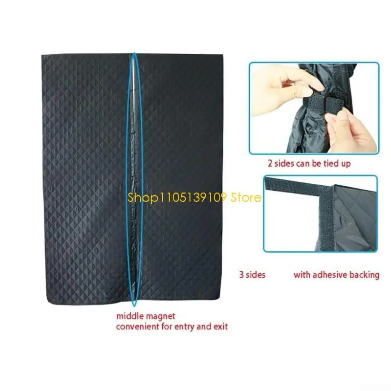 P5ED Warm Door Cover For Campers Thickened Cotton Filling Weather Resistant Quick Mount