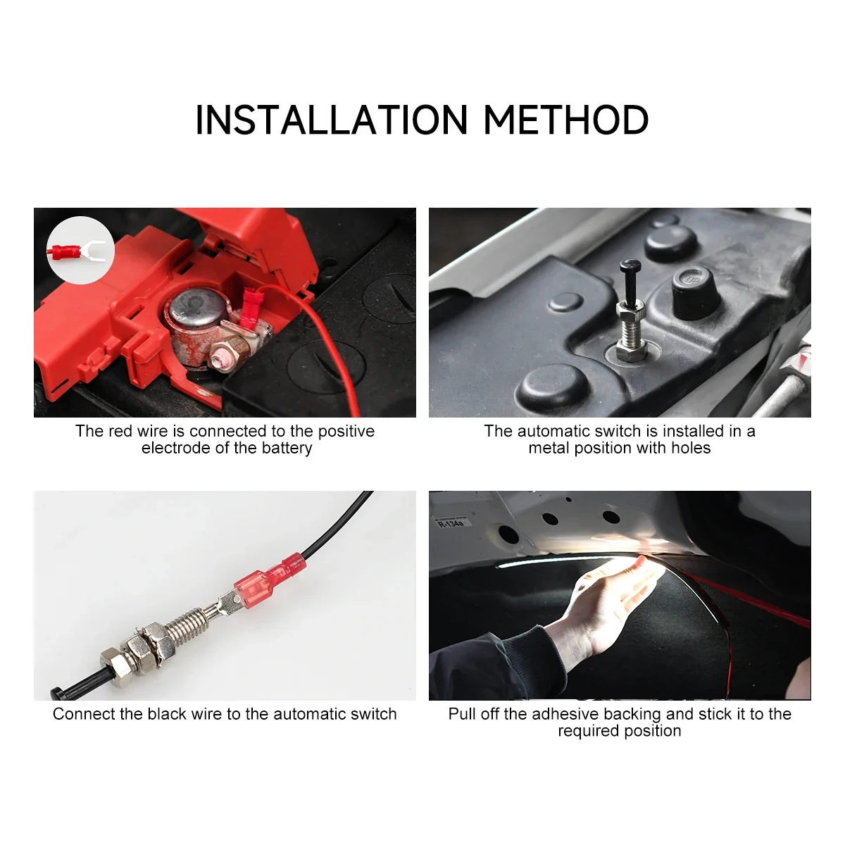 Kit di ispezione del lavoro con striscia di luce bianca super luminosa impermeabile universale 2 in 1 per illuminazione sotto il cofano dell'auto 12V adatto a qualsiasi veicolo