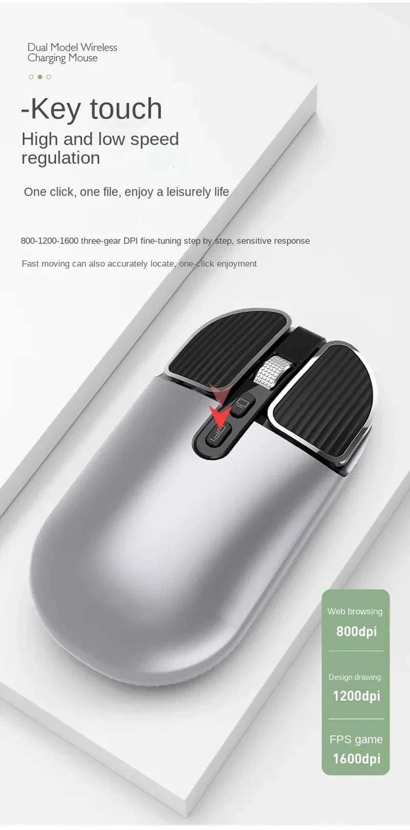 Souris sans fil rechargeable silencieuse pour macbook et pc_voghion.com