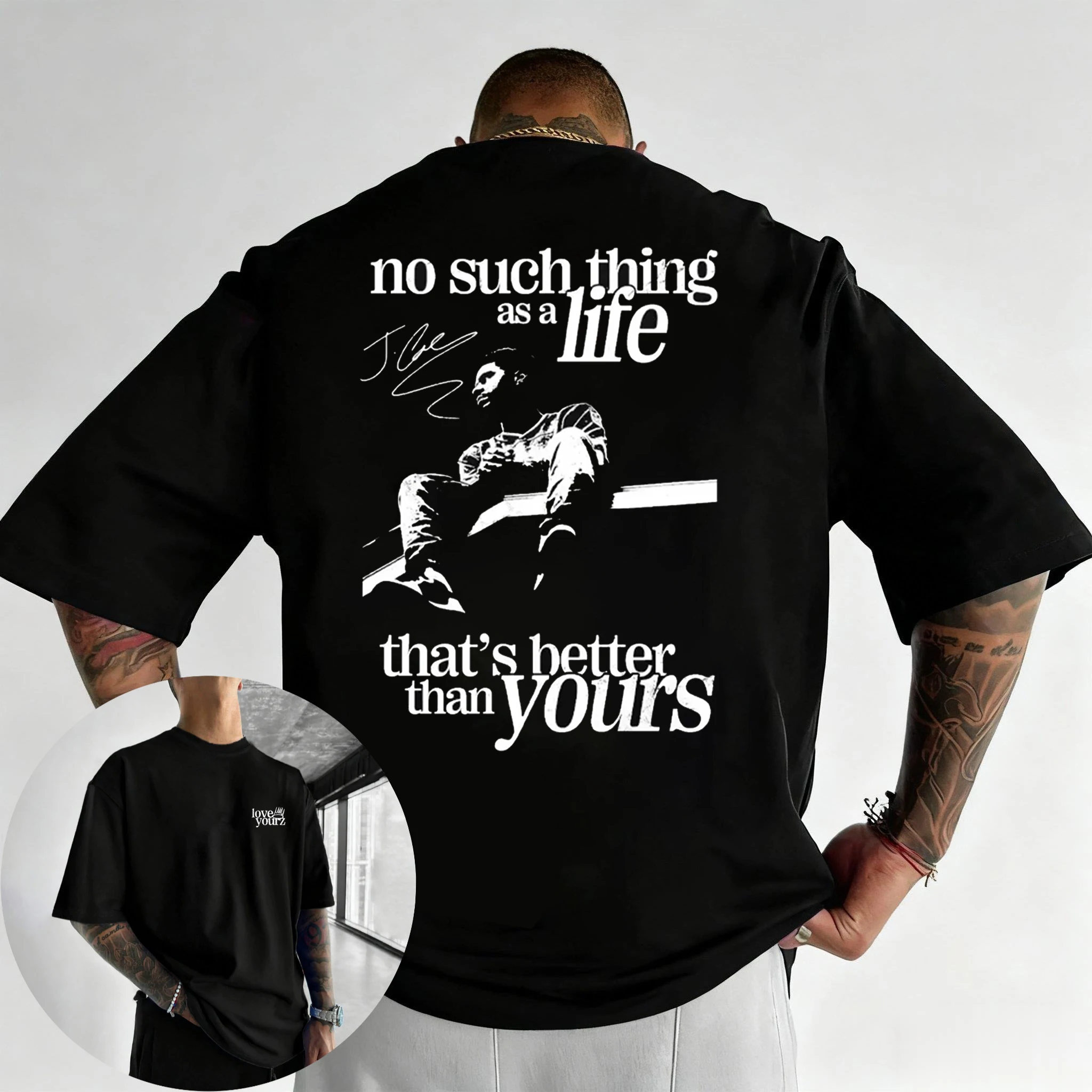 

J Cole Love Yourz No Such Thing As A Life Graphic T Shirt for Men Women Retro Hip Hop Rap Streetwear Cotton Oversized Tee