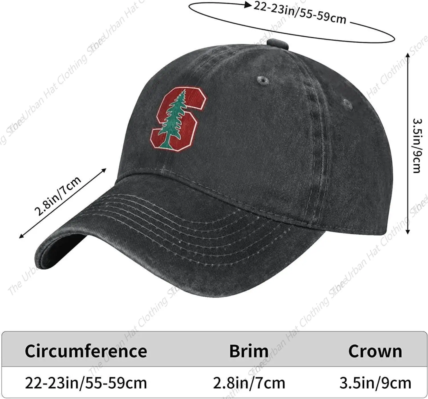 Stanford University Unisex Sun Visor Dad Hats Trucker Hat Baseball Caps Gifts for Men Women Black