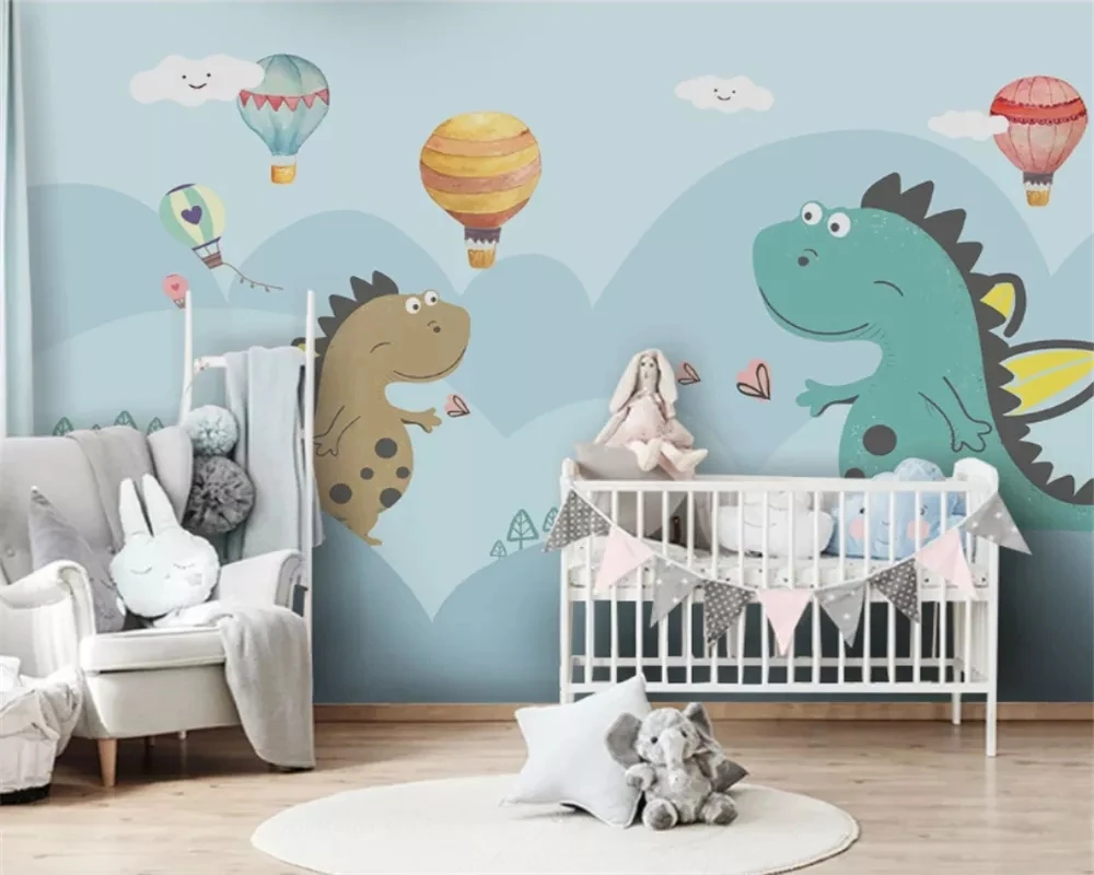 Customized Photo modern retro hand-painted dinosaur bedroom wallpaper Living room TV background wall bedroom restaurant mural 3d