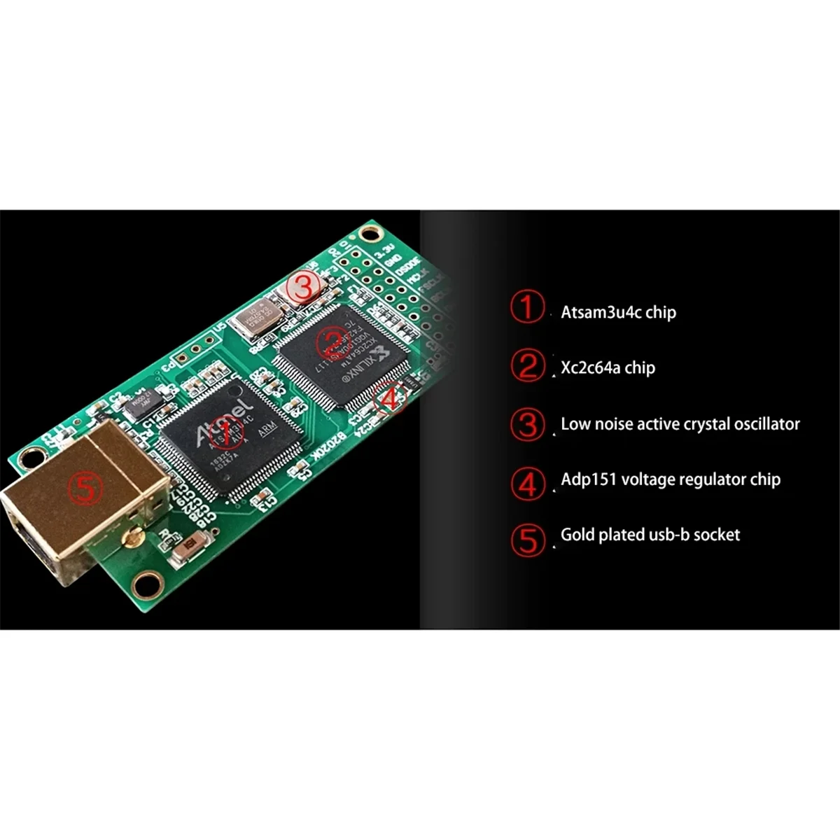 Módulo USB Amanero Combo384, 32Bit para AK4497 ES9038 AK4493 decodificadores, C3391, DSD512, PCM384