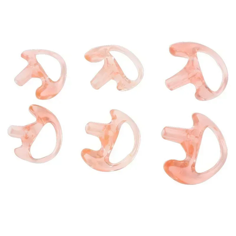 3 Pair Pink Soft Silicone Earmold Earbud for Universal Walkie Talkie Radio Air Acoustic Coil Tube Earpiece Headphone S/M/L Size