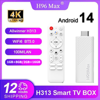 NEW H96 Max H313 Mini TV Stick Android 14 Smart TV Box 2GB 16GB Wifi6 BT 4K HDR Media Player TV Dongle