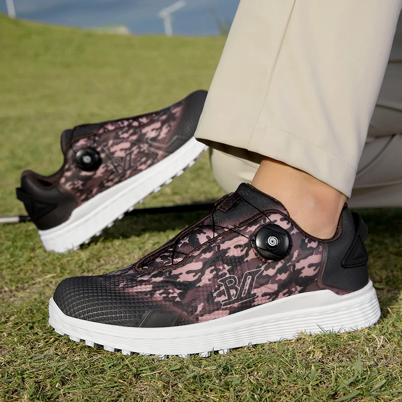 2025 ใหม่รองเท้ากอล์ฟสําหรับชาย Quick Lacing รองเท้ากีฬา Man สบายการฝึกอบรมรองเท้าบุรุษ Anti SLIP รองเท้า