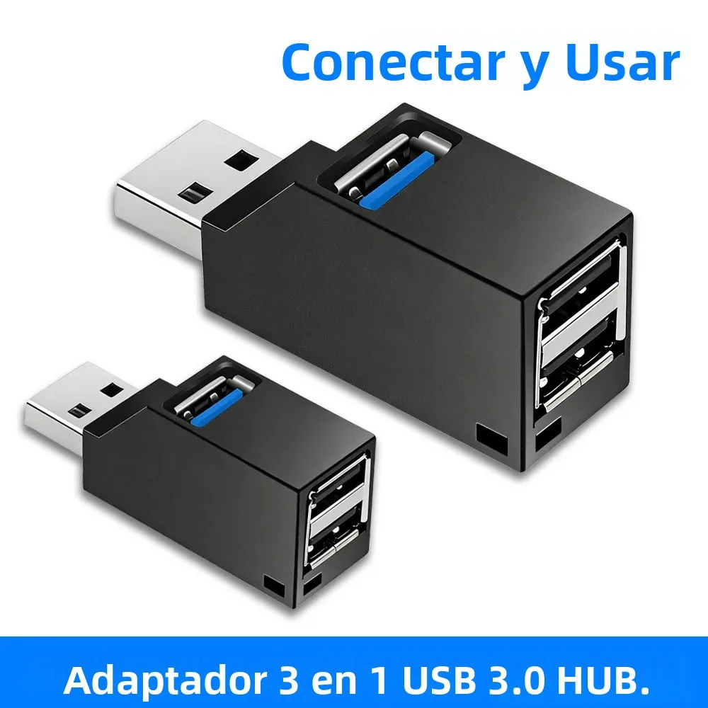 Adaptador USB 3 en 1, Adaptador USB 3.0, Estación de Acoplamiento USB, Divisor USB, Extensor, Adaptador OTG, Alta Velocidad de 5 Gbps para PC, Laptop, Macbook