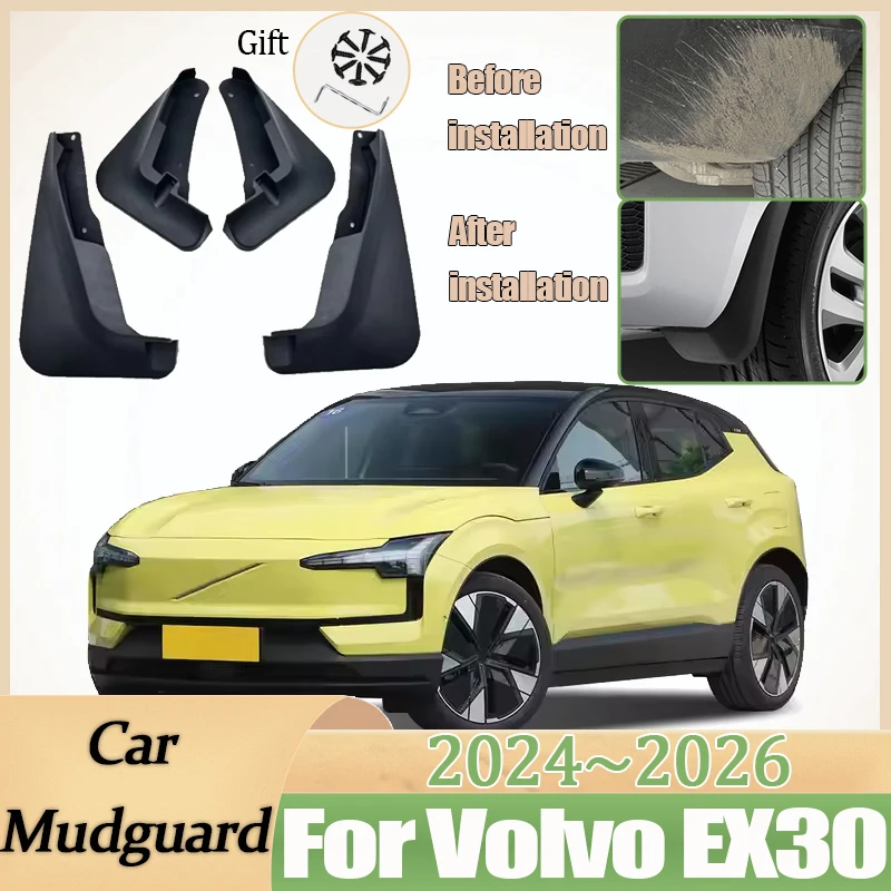 

Car Fenders for Volvo EX30 2024 2025 2026 Front Mud Flap Splash Guards Mudguards MudFlaps Rear Wheels Protect Auto Accessories