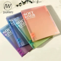 JIANWU 90 Sheets/book Soft Silicone Ring Loose-leaf Binder Notebook A5/B5 Creative DIY Student Supplies Stationery