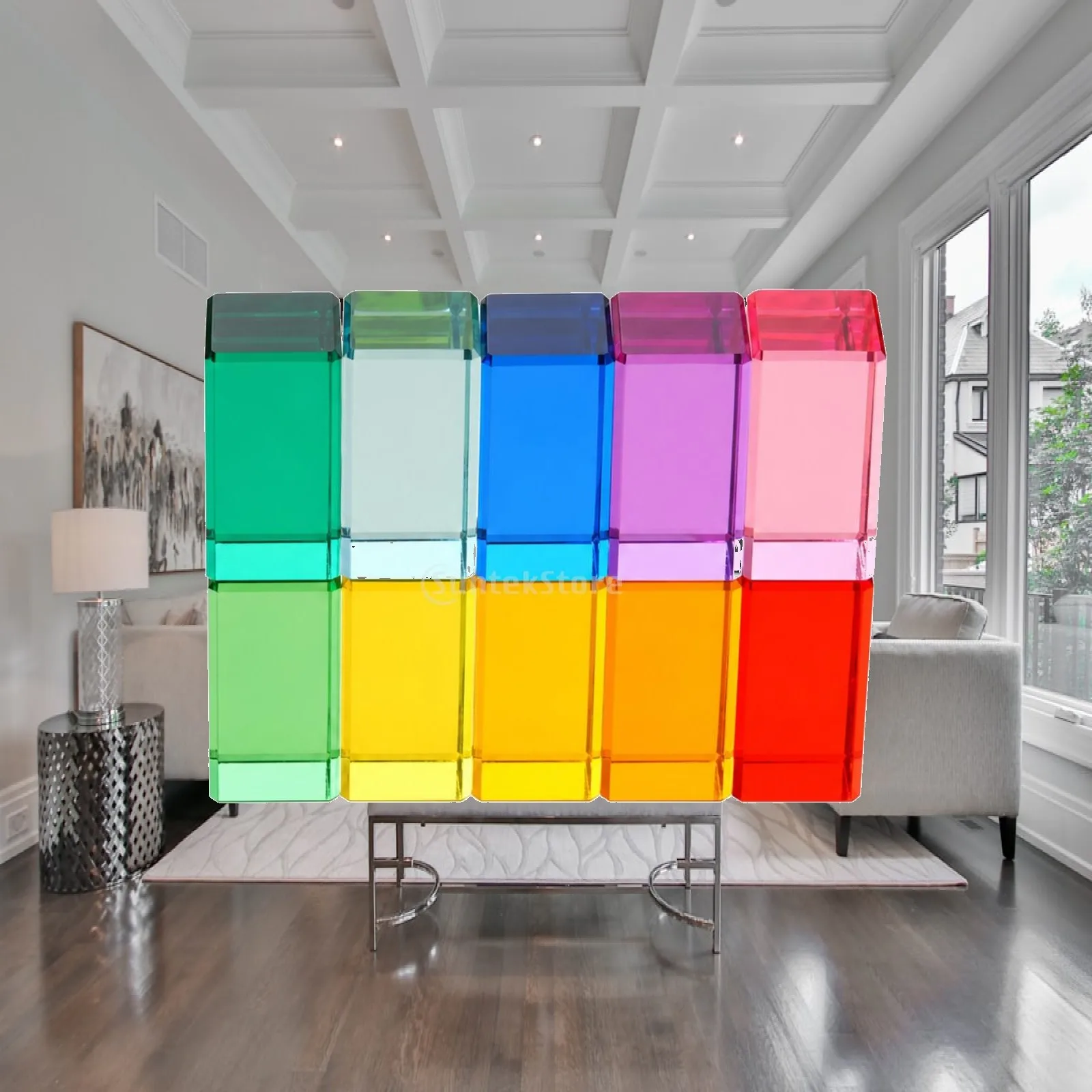 Acrylic Rainbow Building Blocks Set for Kids Sensory Light Table Toys Educational Stacking Blocks for Preschool Learning