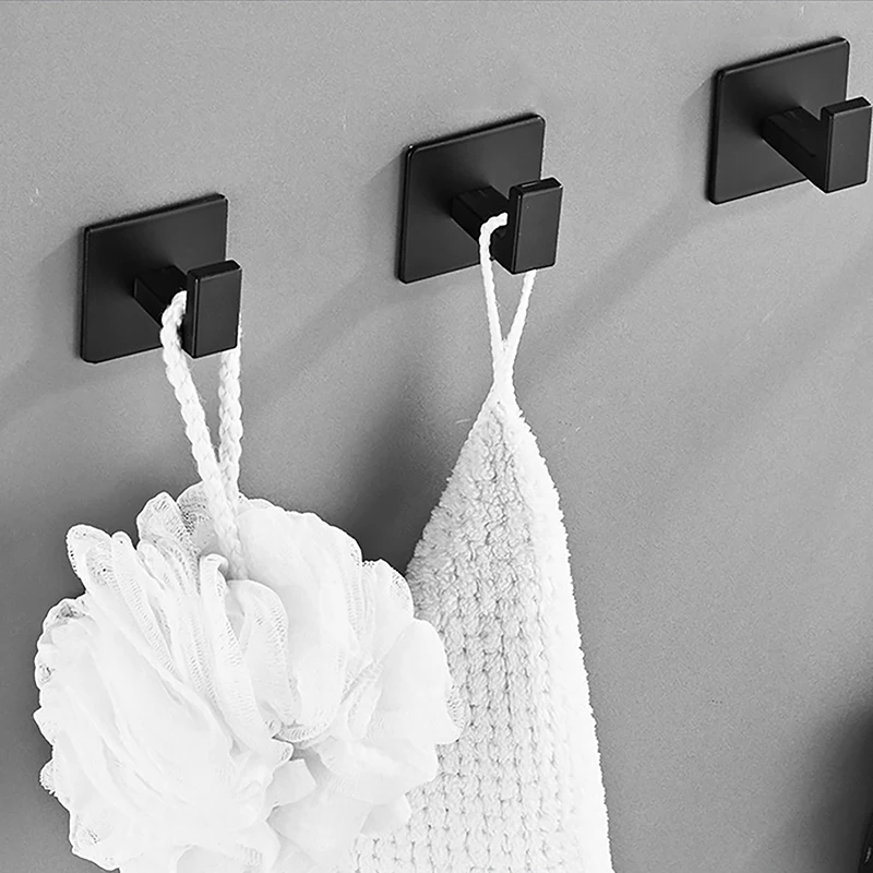 1/4Pcs Bathroom Accessories Adhesive Wall Hook Hanging Self-adhesive Stickers Hardware Fixture Home Towel Hooks Hanger