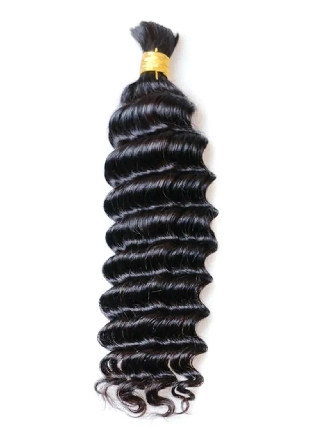 Deep Wave 100% Human Hair Bulk for Boho Braids No Weft Black Hair Extensions for Braiding Heat Resistant Remy Hair 30 inch