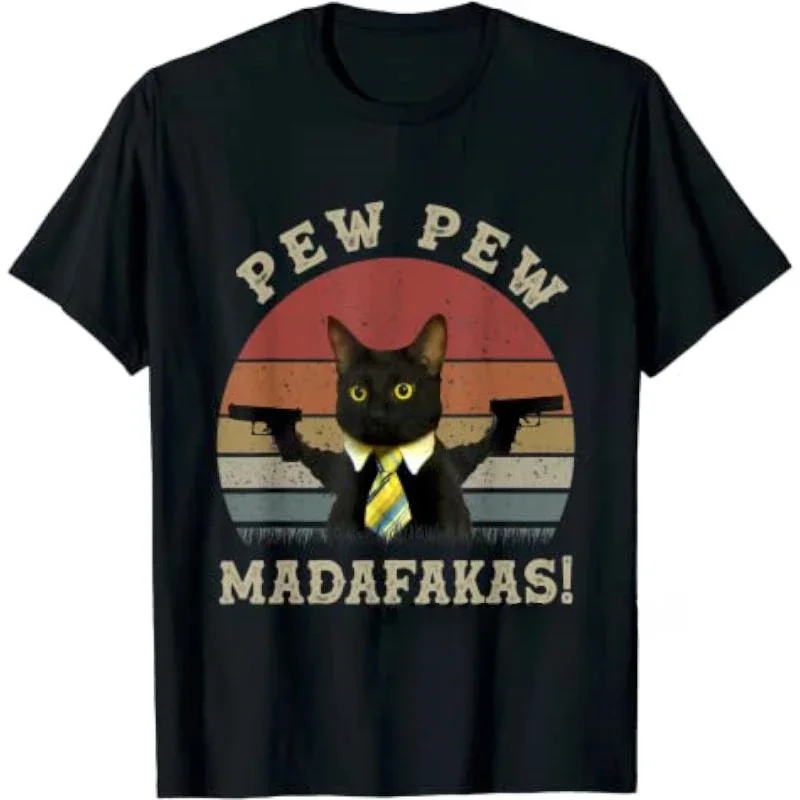 

Pew Pew Madafakas Funny T Shirts for Men Vintage Retro Print Cartoon New Tshirt Pure Cotton Fashion Brand Camisa Drop Shipping