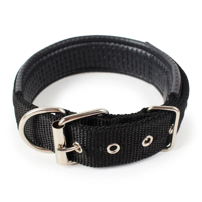 Langlebige, gepolsterte Hundehalsbänder für große Welpen für kleine und große Hunde, verstellbares Nylonhalsband, Haustierzubehör, Windhund-Radzubehör – Detail 4