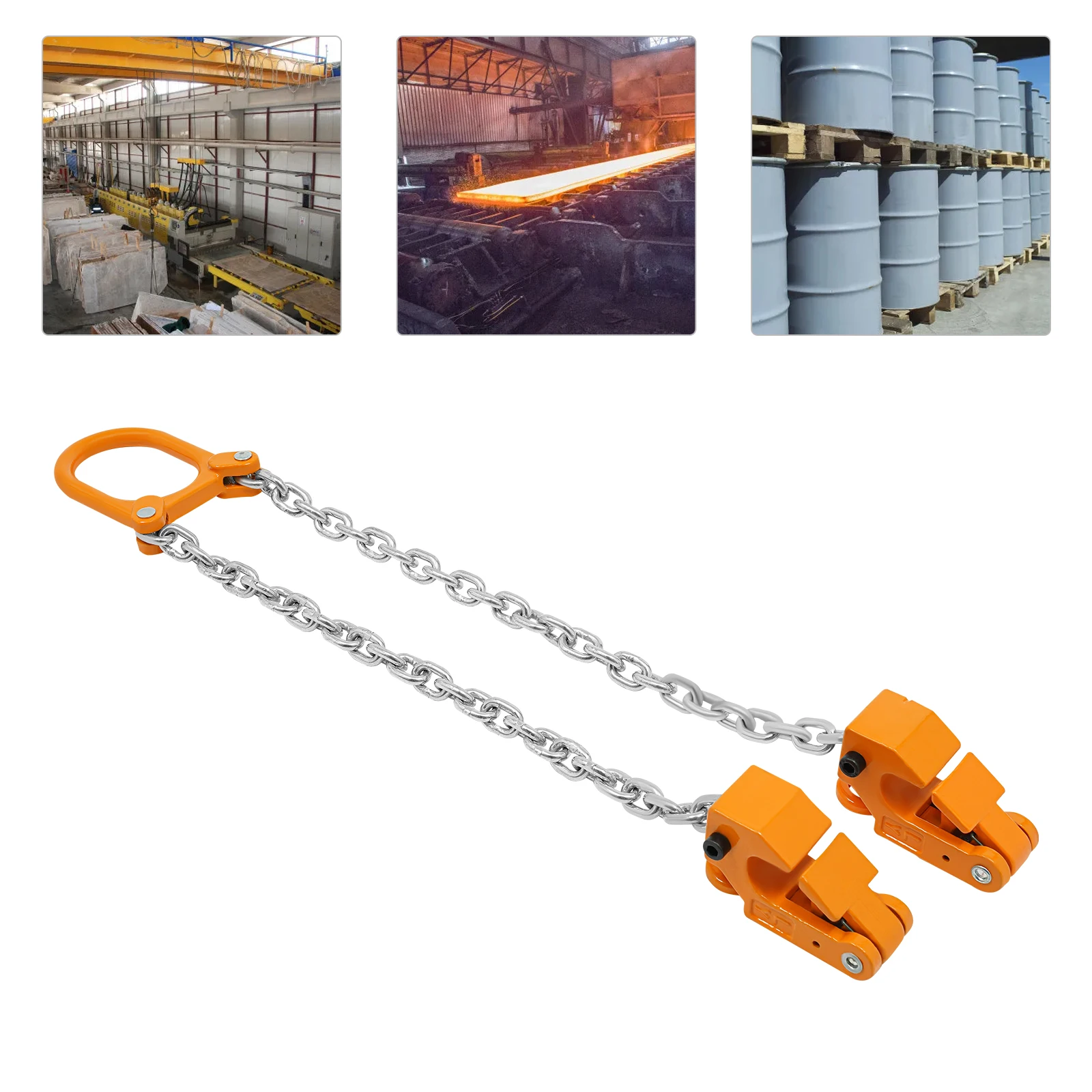 Chain Drum Lifter Vertical Drum Lifter Hoist Barrel Lifting Clamp 1 Ton/2000 lbs