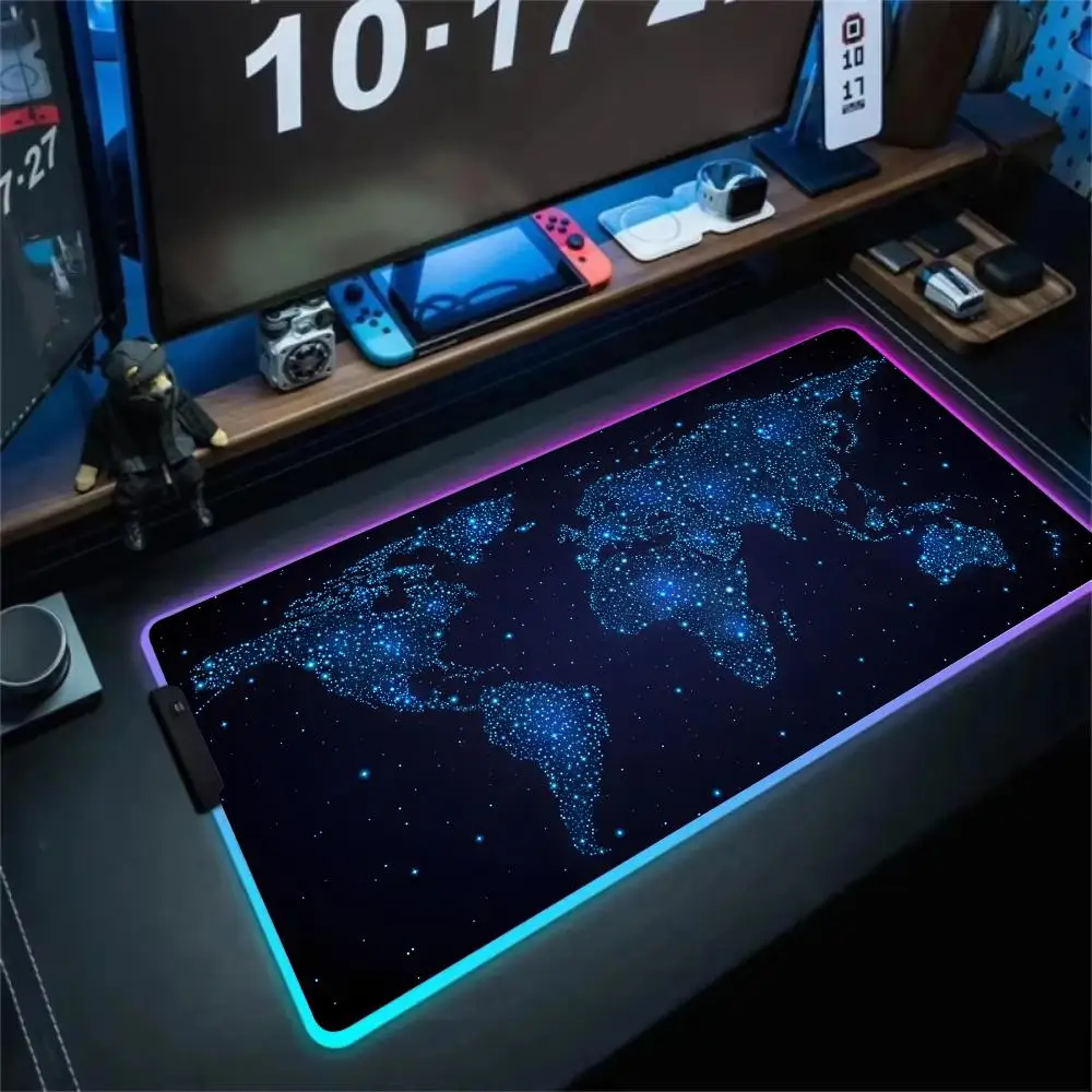 

RGB коврик для мыши, большие настольные игровые коврики XXL, настольный коврик, резиновый противоскользящий светодиодный светильник, игровая клавиатура, коврик для мыши, аксессуары для геймерских ПК