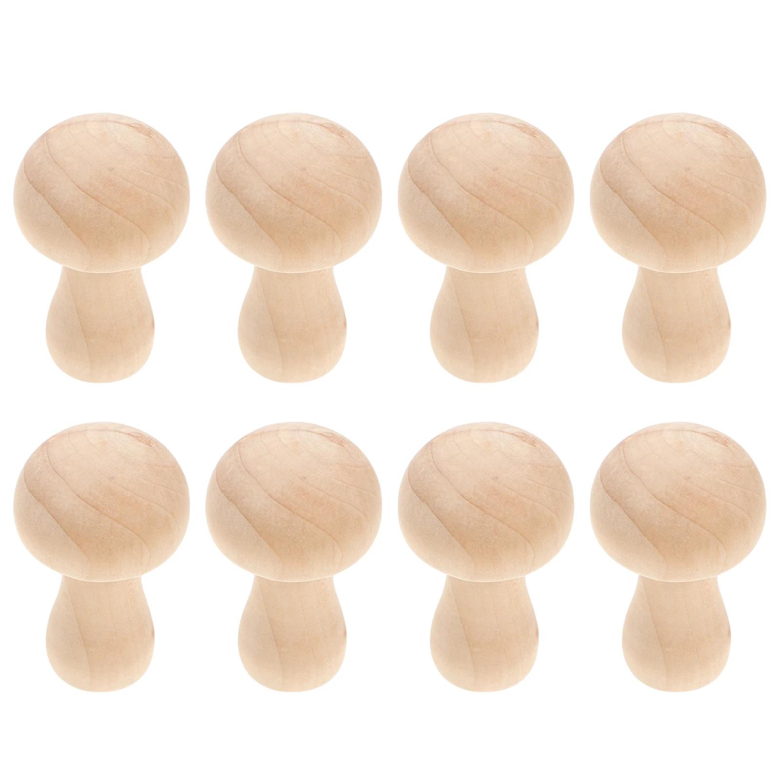 

10pcs Wooden Mini Mushroom Set Unfinished Painting Diy Craft Kit Home Graffiti Mushroom Desktop Adornment