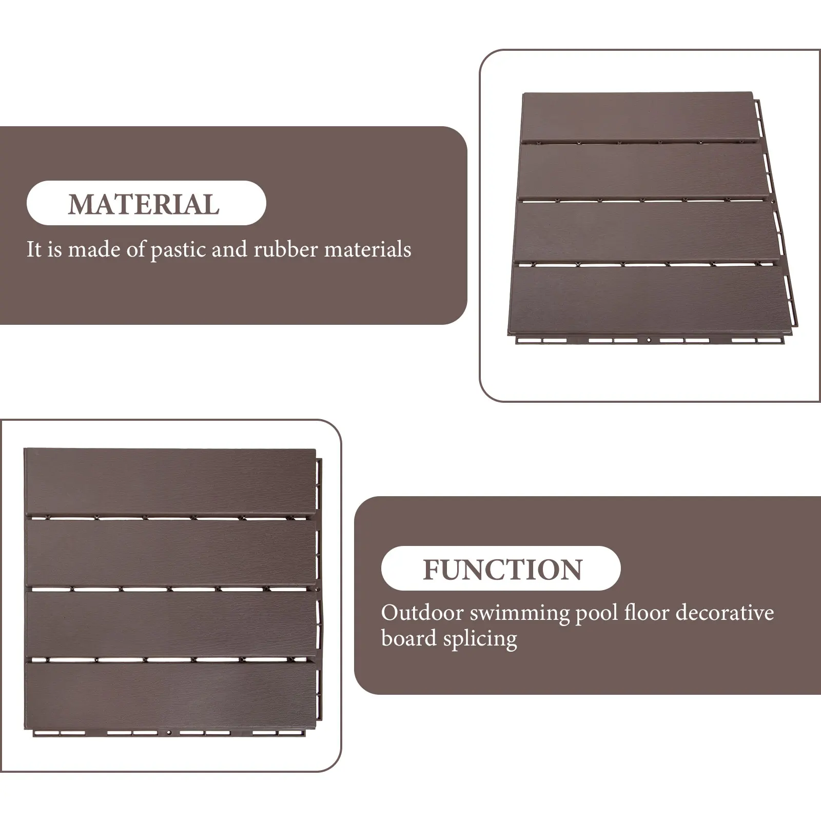 

Waterproof and Anti-corrosion Wood Flooring Plastic Interlocking Outdoor Tiles Deck Swimming Pool Patio