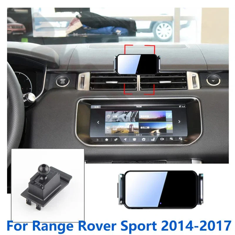 Automatic Clamping Car Mobile Phone Holder For Land Rover Range Rover Sport Fixed Base Rotatable Bracket Accessories 2014-2022