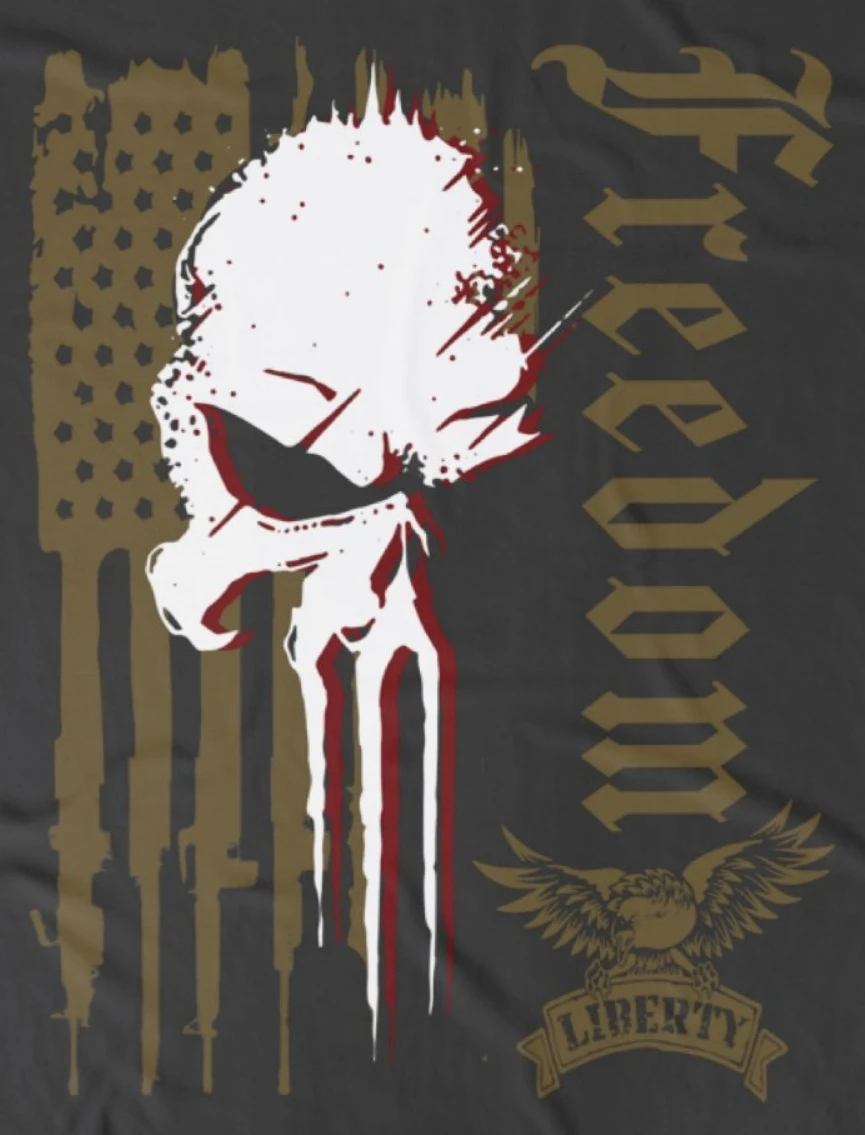 Freedom Over Fear Pro Gun USA Flag 2nd Amendment T-Shirt 100% Cotton O-Neck Short Sleeve Summer Casual Mens T-shirt Size S-3XL