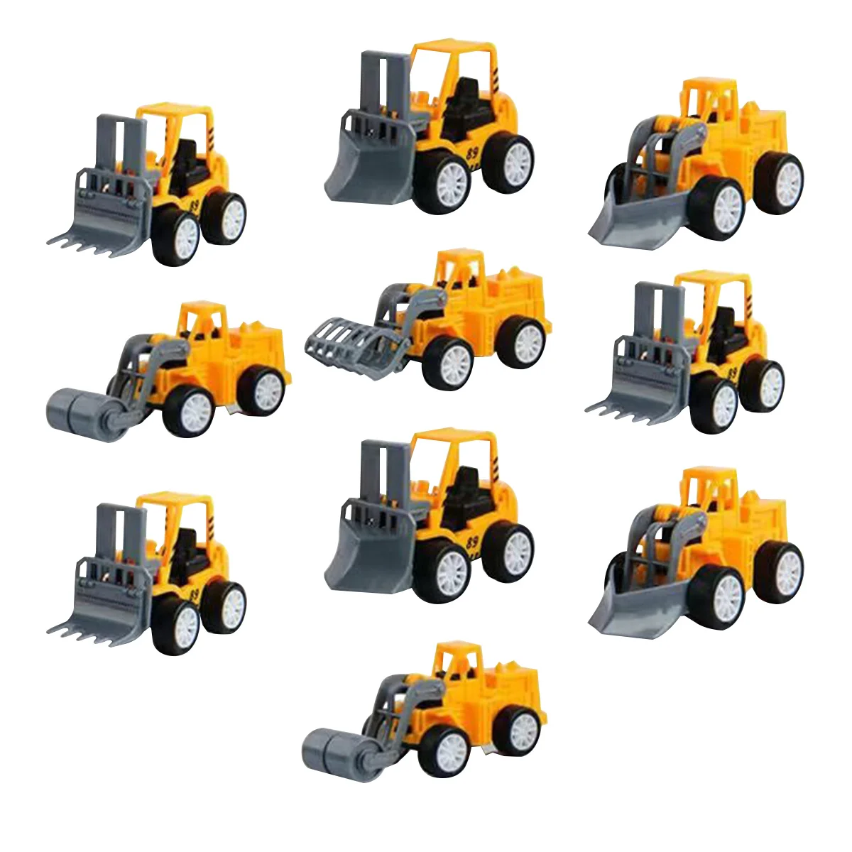 10 Uds Mini coche de juguete juguetes para niños camiones de ingeniería de construcción niños juego de plástico para interesantes