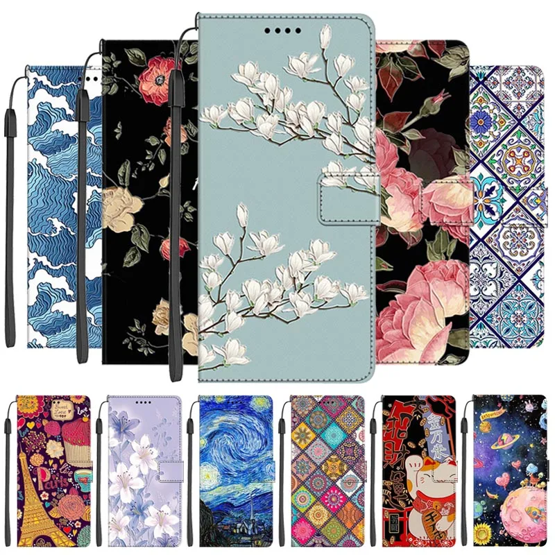 Flip Phone Case For Samsung S26 Ultra Luxury Leather Phone Case For Samsung Galaxy S26 S 26 5G Cute Floral Card Holder Coque Bag