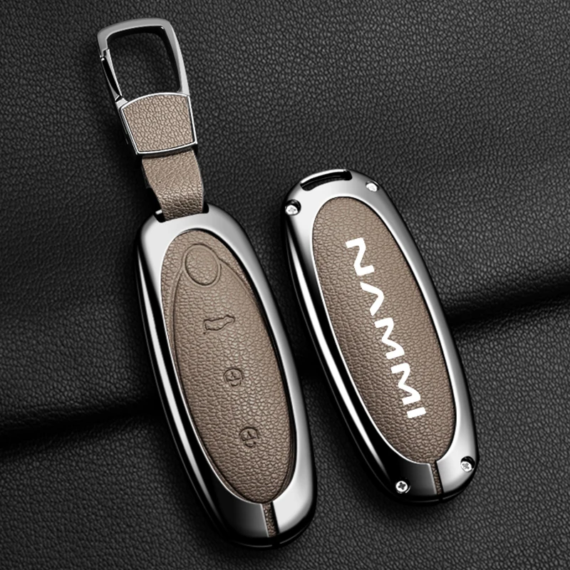 Car Key Case Cover Shell Fob For Dongfeng NAMMI 01New Engery 2024 High Level Zinc Alloy Leather Keychain Protective Accessories