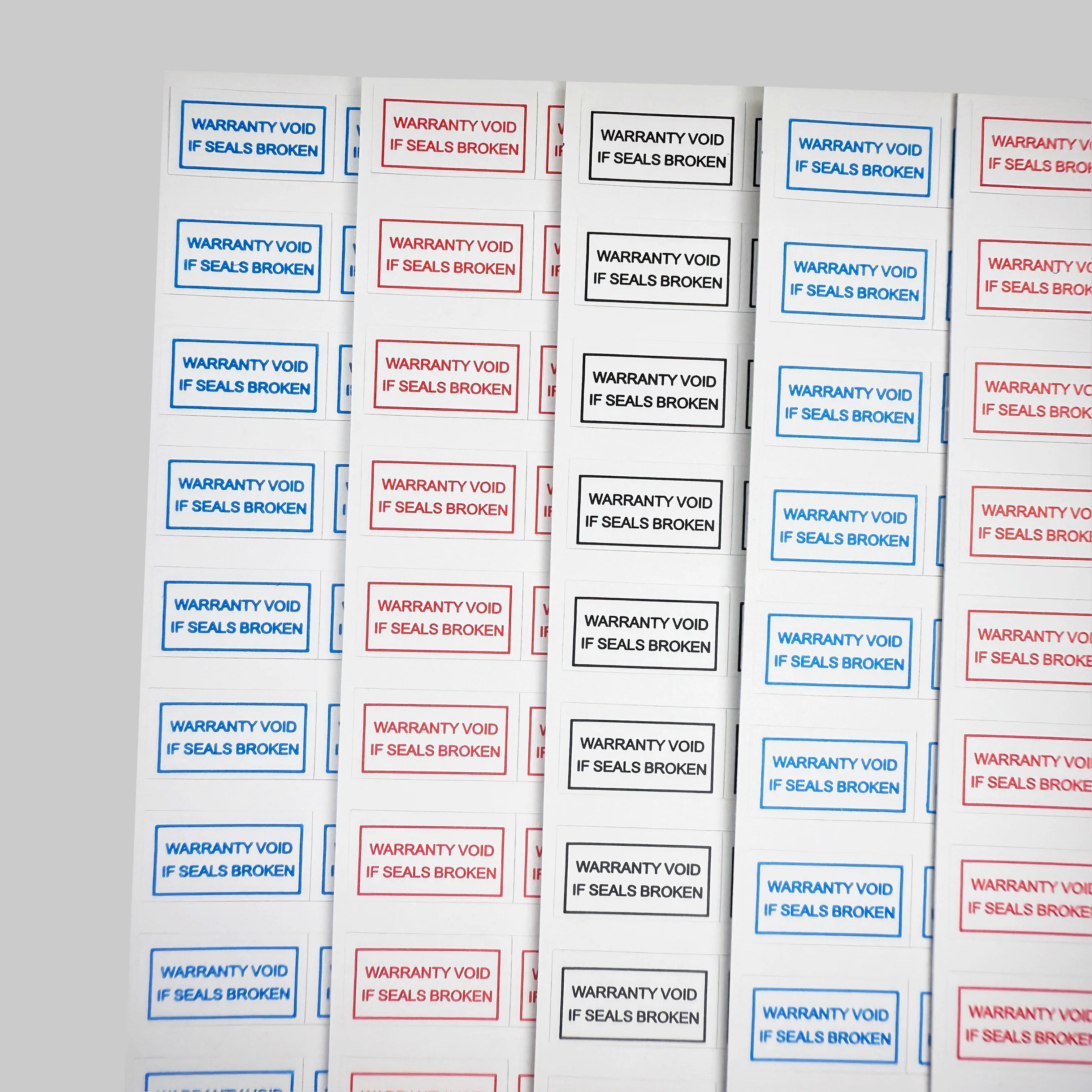 400pcs warranty void fragile sticker security seal label, 11X6mm red blue black rectangular tamper proof sealing sticker