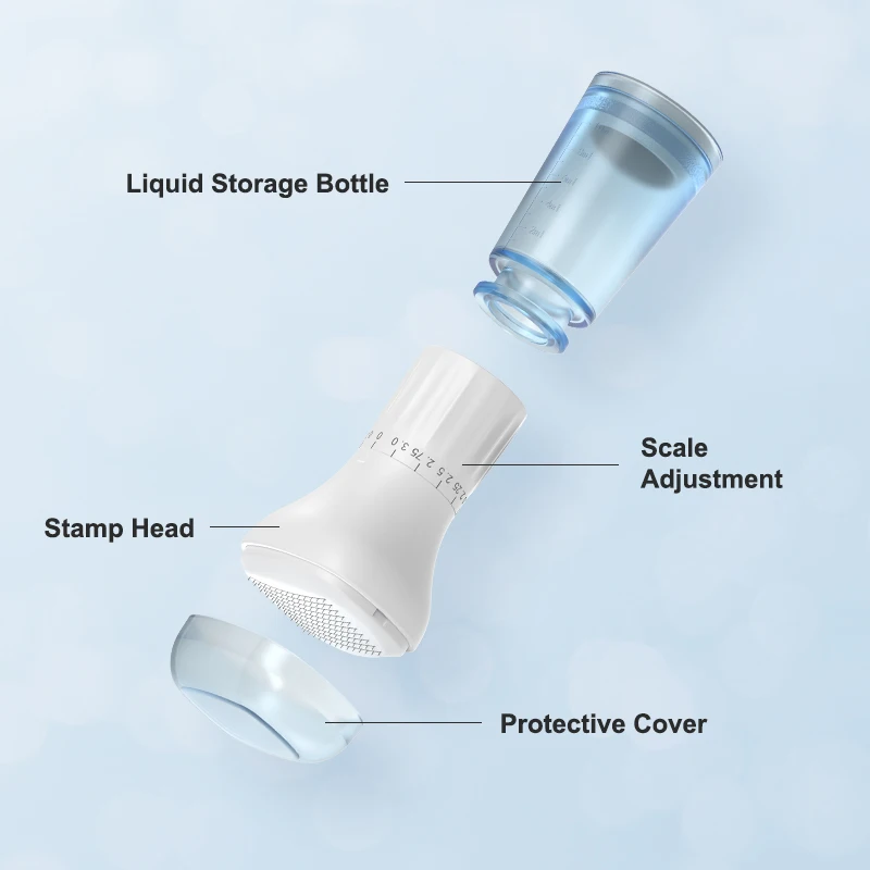 Nowy Derma Stamp S2 140 Igieł z Regulacją, Pojemnikem na Serum, Mikroigłowy Przyrząd Kosmetyczny do Makijażu, do Skóry Głowy i Wzrostu Włosów, do Twarzy i Ciała