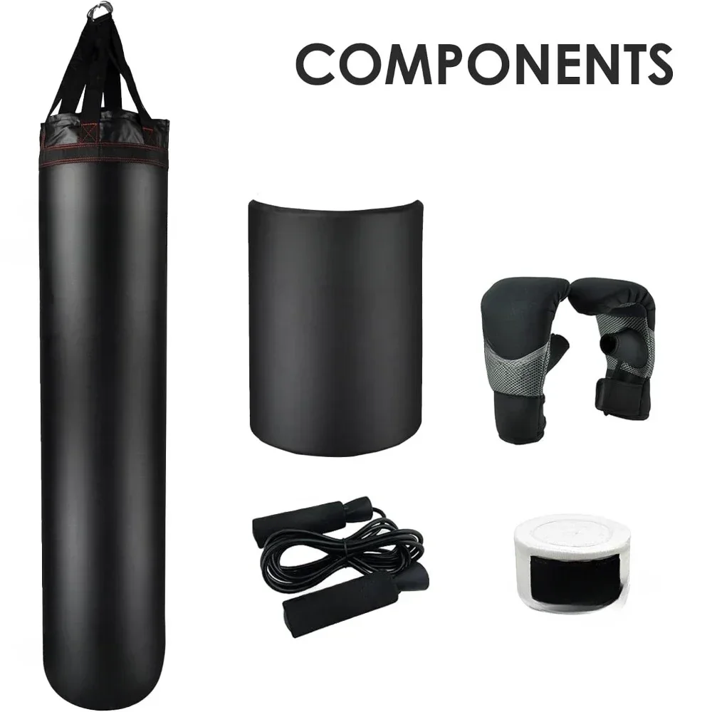 5 Ft Water/Air Heavy Bag Kit (Adjustable Weight 70~140 Lbs.) Boxing Punching Bag Sand Adult Training Box Professional Speed Body