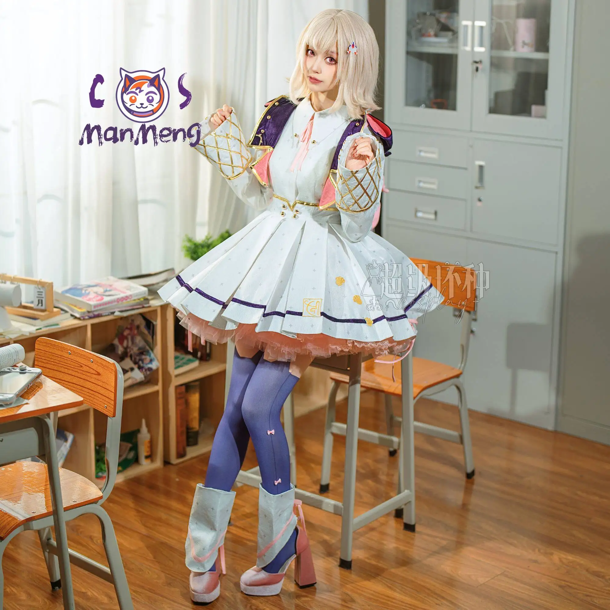 Anime Danganronpa Nanami ChiaKiCosplay Costume Girl Sweet Lolita Dress Headwear Tie Coat Socks Halloween Party Full Set Suit view 2
