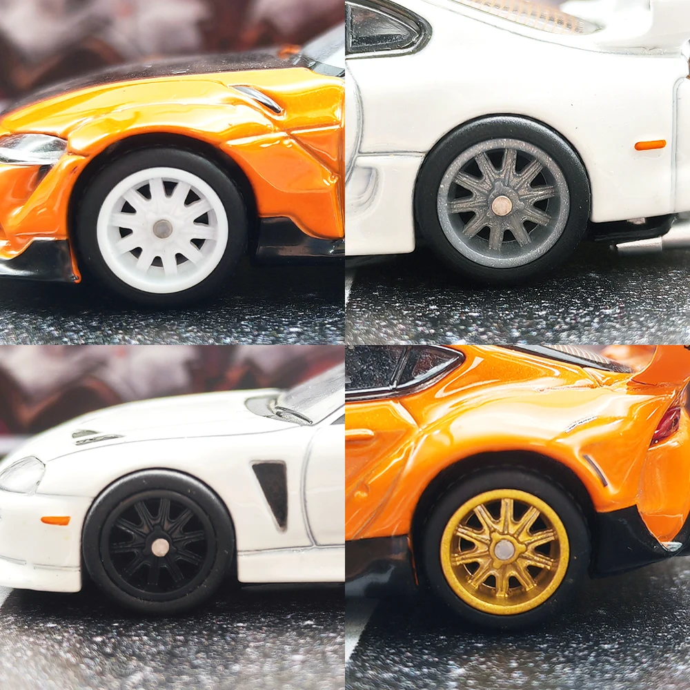 1/64 Wheels with Detachable Rubber Tires Tire Tread Ten Spokes for Model Cars Refiting Parts for Hotwheels (for 5 Cars)