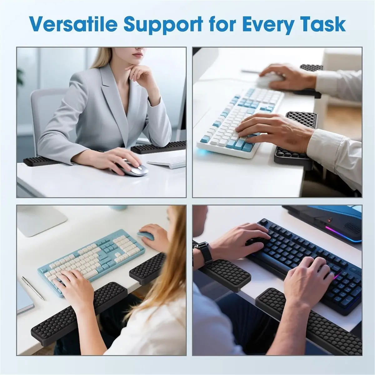 

2 шт. L-образный настольный налокотник, нескользящая эргономичная подставка для локтя из пены с эффектом памяти, удобная поддержка запястья для офиса и дома