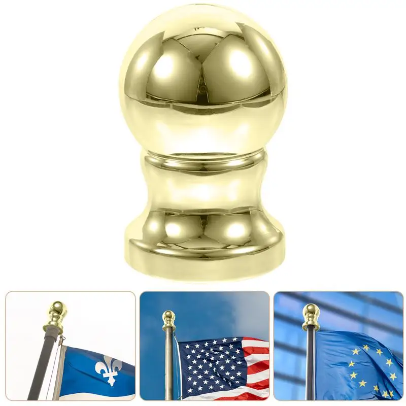 

2/1pcs Pole Flag Pole Light Light Flag Pole Light Light Ball Ornament Head Finial Outdoor Parts Indoor Toppers Round Replacement