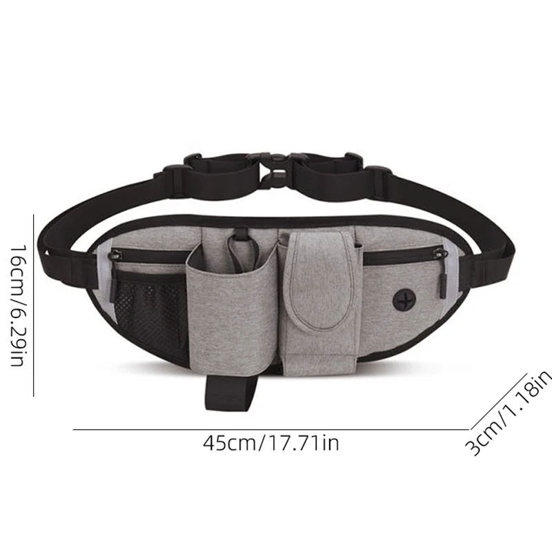 Multi-Functional Waist Pack Outdoor Running Chest Bag Dogs Training Feeding Pack Pet Trainer Reward Fanny Pack Water Cup Daypack