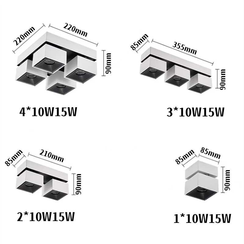 Imagem -06 - Montagem na Superfície Led Downlight Luz de Teto da Sala sem Luz Principal Quarto Sala de Jantar Familiar Anti-reflexo Cob Spotlight 10w 15w