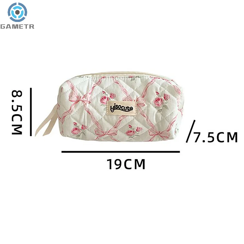 Simples arco floral impresso lápis caso, Ins estilo, estudante estacionária saco, escrevendo ferramentas estojo de armazenamento, bolsa de maquiagem, material escolar