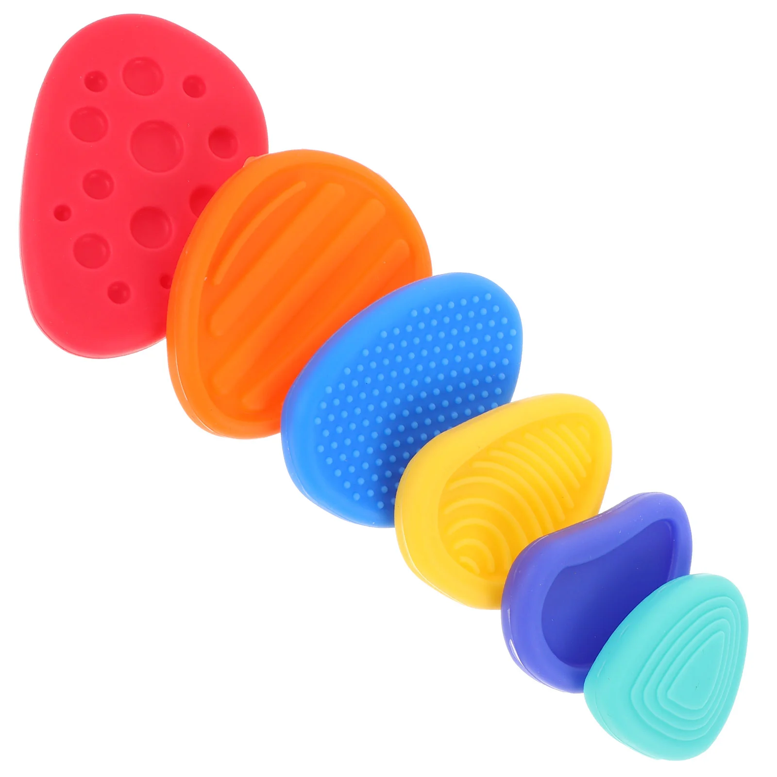 6 Pcs Children's Stone Silicone Sensory Rings Mute Squishy for Kids Toddler