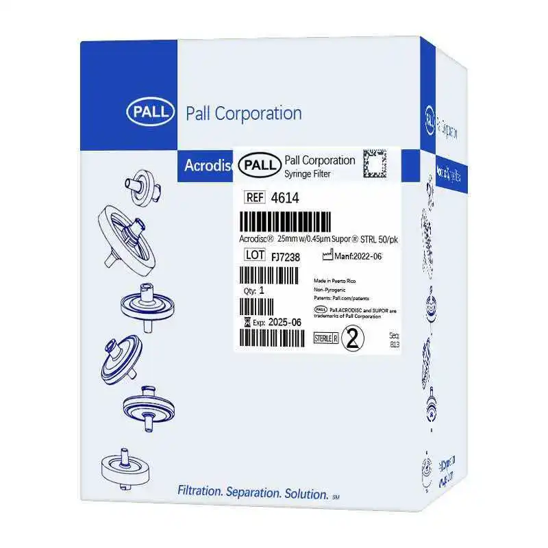 PALL sterilization filter needle filter hydrophilic polyether sulfone PES membrane PN4612/PN4614 25mm 0.2/0.45um