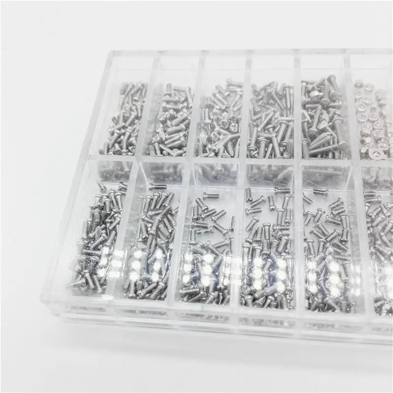 1000 Stück/Box Brillenzubehör PM Runde Brillenschrauben Schraubenscheiben Kleine Reparaturschrauben – Detail 6