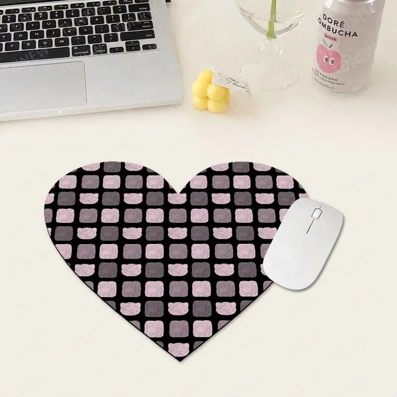 Cat Paw Black and Pink Bow Cartoon Heart Girly Kawaii Small Mouse Pads Anti Slip Washable for Office Computer Desks Studies Mat