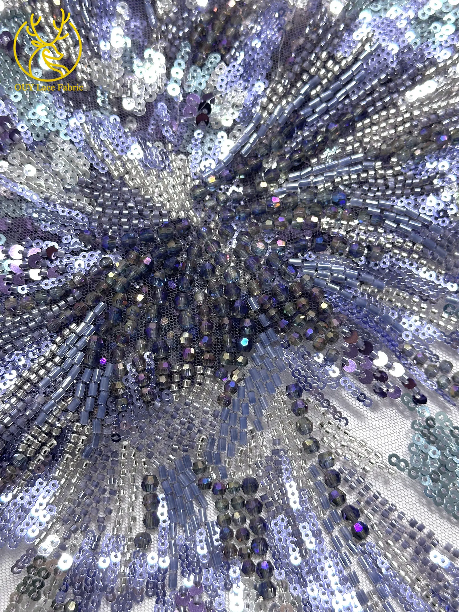 2026 Luxuriöser mexikanischer Perlen-Spitzenstoff 2026 Premium französischer nigerianischer Pailletten-Spitzenstoff, ideal für Hochzeitskleider und Partykleider – Detail 11