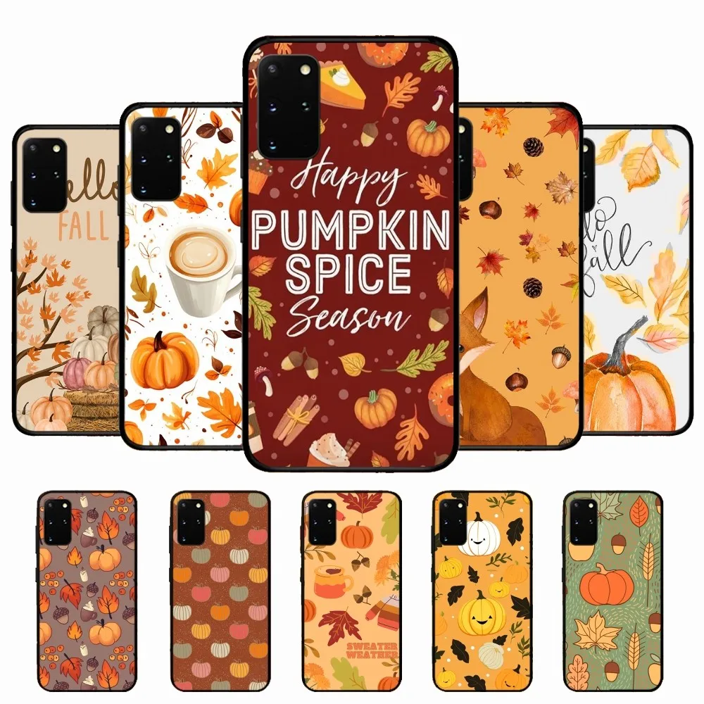 Autumn Leaves Pumpkin Phone Case For Samsung S 9 10 20 21 22 23 30 23plus Lite Ultra FE S10lite Fundas