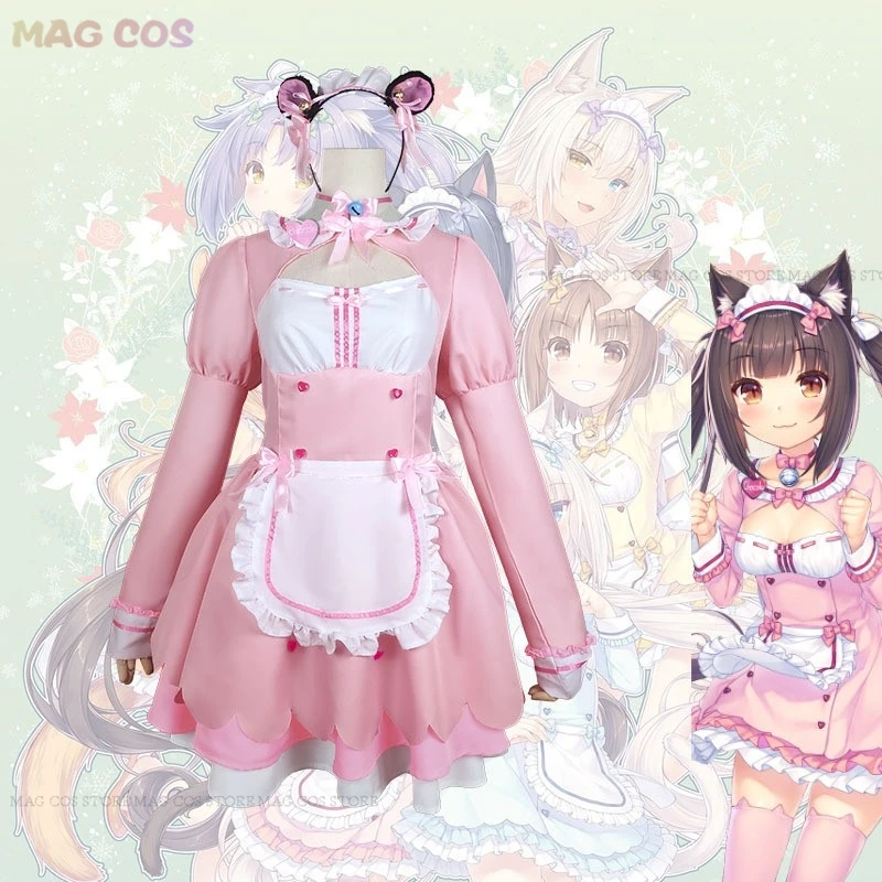 

NEKOPARA Vanilla Cosplay Costume New Maid Dress Lolite Dress Idol Stage Chocola Vanilla Theatrical Maid Halloween Cos Girl Women