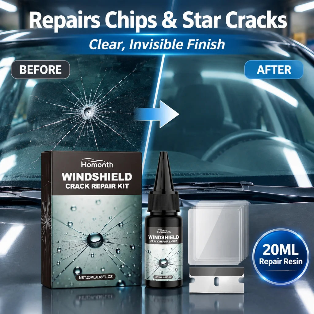 Universal Car Windshield Crack Repair Kit Automobile Nano Glass Repair Liquid DIY Chip Scratch Fix Resin UV Curing Film Auto Window Restore Clarity Tools